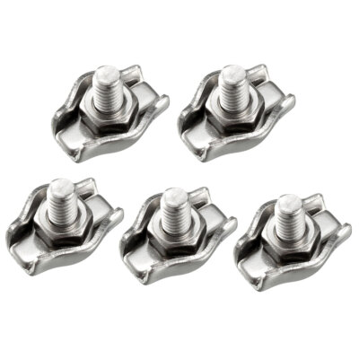 5Pcs 304 Stainless Steel Single Wire Rope Clip Cable Clamp for 1mm-1.5mm Rope