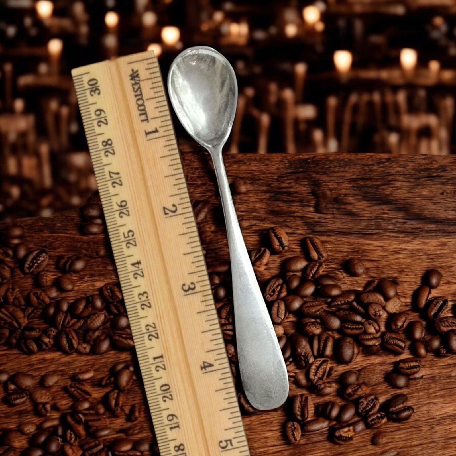 Antique Berndorf ART KRUPP 4½” Demitasse Spoon – Bear Mark – Austria c.1900