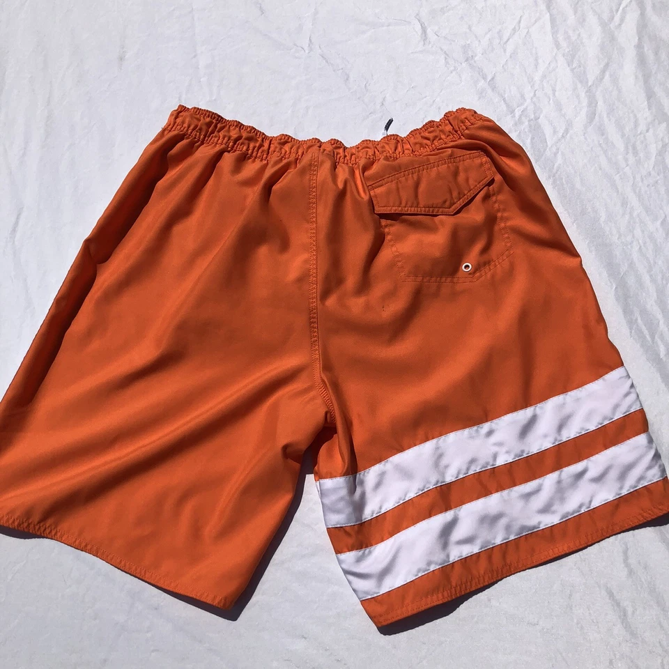 Traje de baño Joe Boxer corto para hombre XL 40 naranja forrado con tabla 9” entrepierna de colección Foto 2 de 4