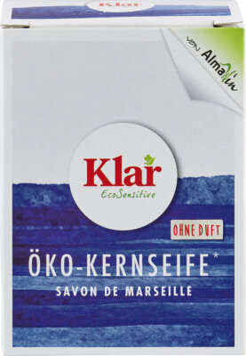 Klar Öko-Kernseife, 100g reine Pflanzenölseife ideal für Hand- und Körperpflege