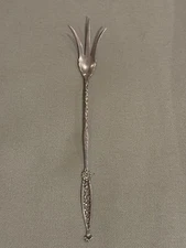 Antique Gorham Whiting Sterling Silver Ornate Twist and Hollow 9” Lettuce Fork