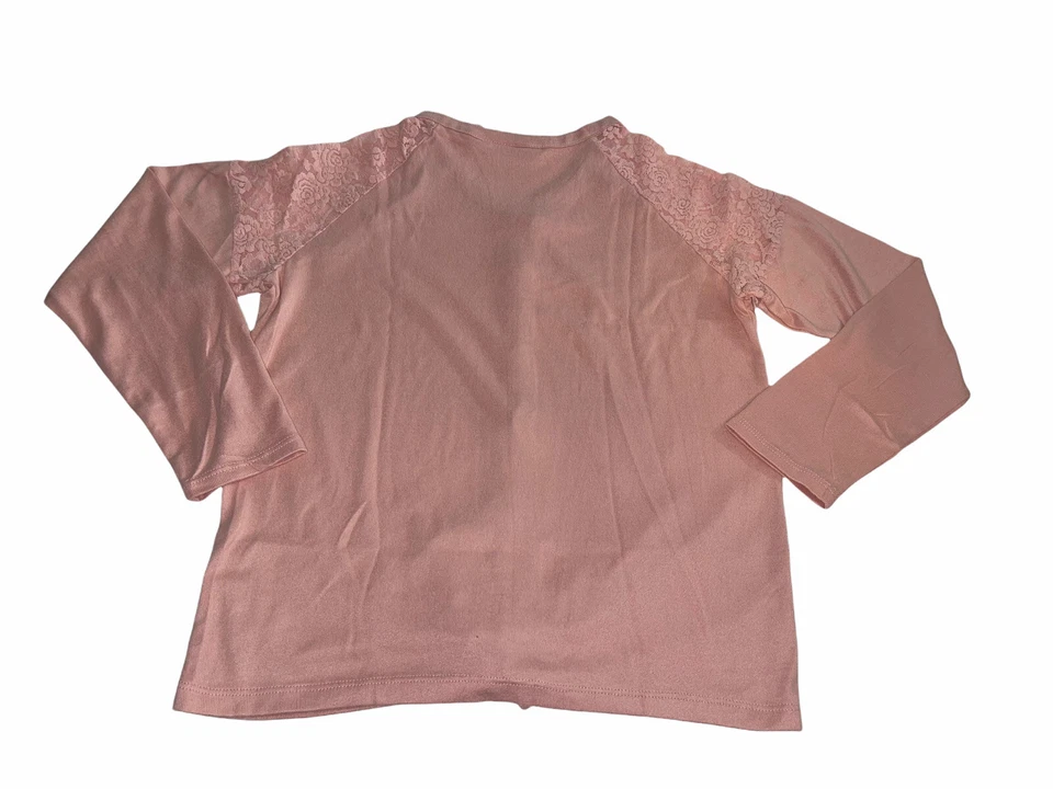 THE CHILDREN'S PLACE Niñas Grande Encaje Corbata Frontal Ligero Suéter Top Rosa $26 Foto 2 de 4