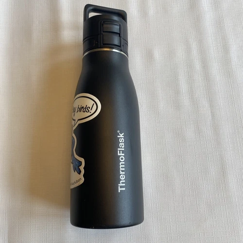 ThermoFlask Travel 17oz Vacuum Insulated Stainless FlipLock Mug Black Used