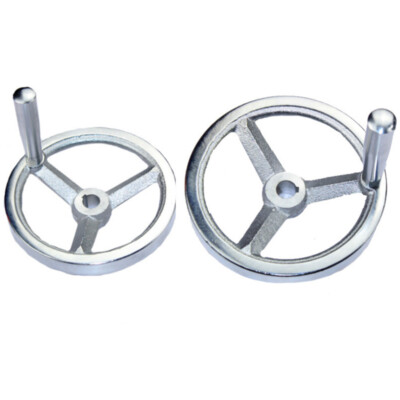 Rund Handwheel Drehkurbel Handrad Stellrad Maschinenkurbel Metall Verchromte