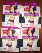 Nwt 4 Packs HANES Microfiber With Lace Cheeky Panties Black Size XL/8 8 Pairs