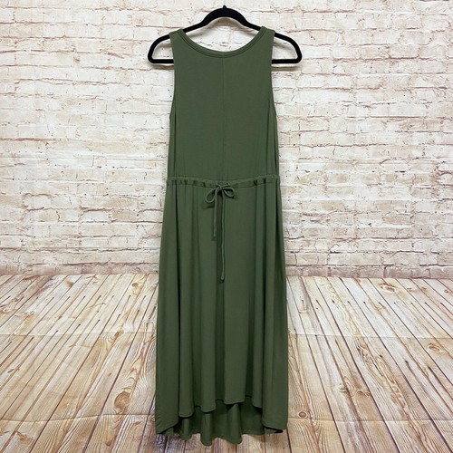 The Limited Signature Midi Dress Size S Sleeveless Drawstring Dusty Olive NWT