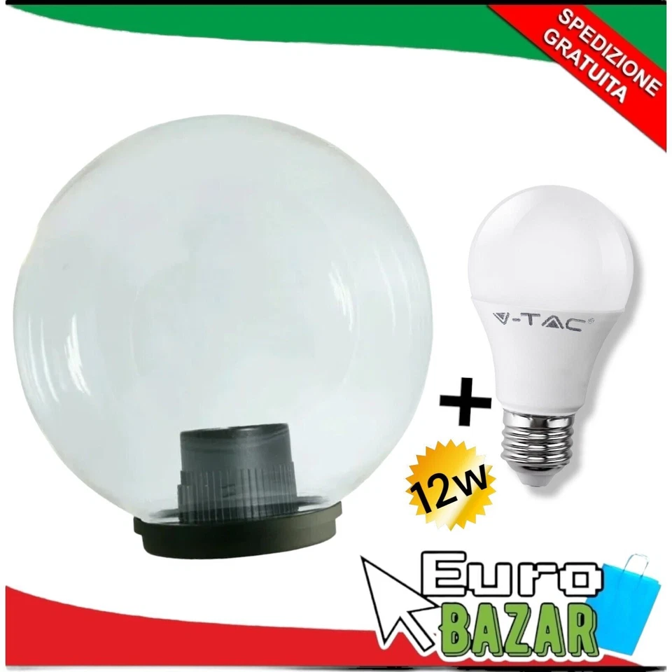 - SENZA MARCA/GENERICO – Sfera Globo trasparente d. 25cm da giardino per esterno