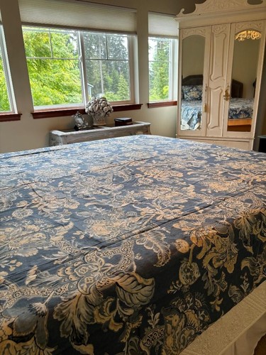 ABSOULTELY BEAUTIFUL BLUE POTTERY BARN FULL / QUEEN LINEN DUVET W 2 SHAMS #347 - Picture 4 of 15