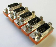 LOT OF 5 NULL-A-9MM 9-Pin DB9 Male to Male Mini Null Modem Adapter