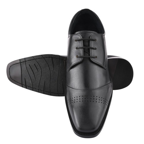 LIBERTYZENO Mens Perforated Trim Genuine Leather Business Oxford Dress Shoes - Picture 10 of 22