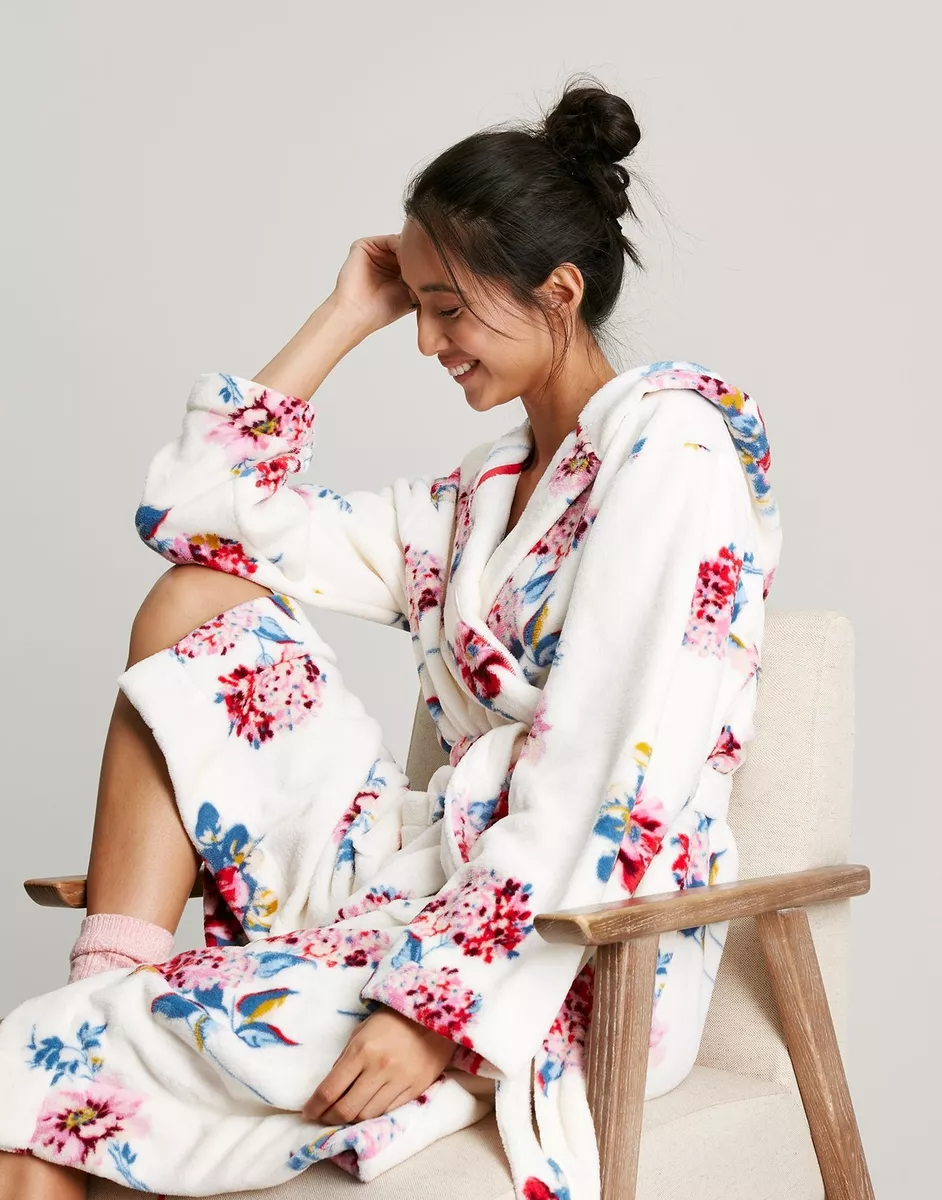 Joules Womens Rita Dressing Gown - Creme Floral | eBay