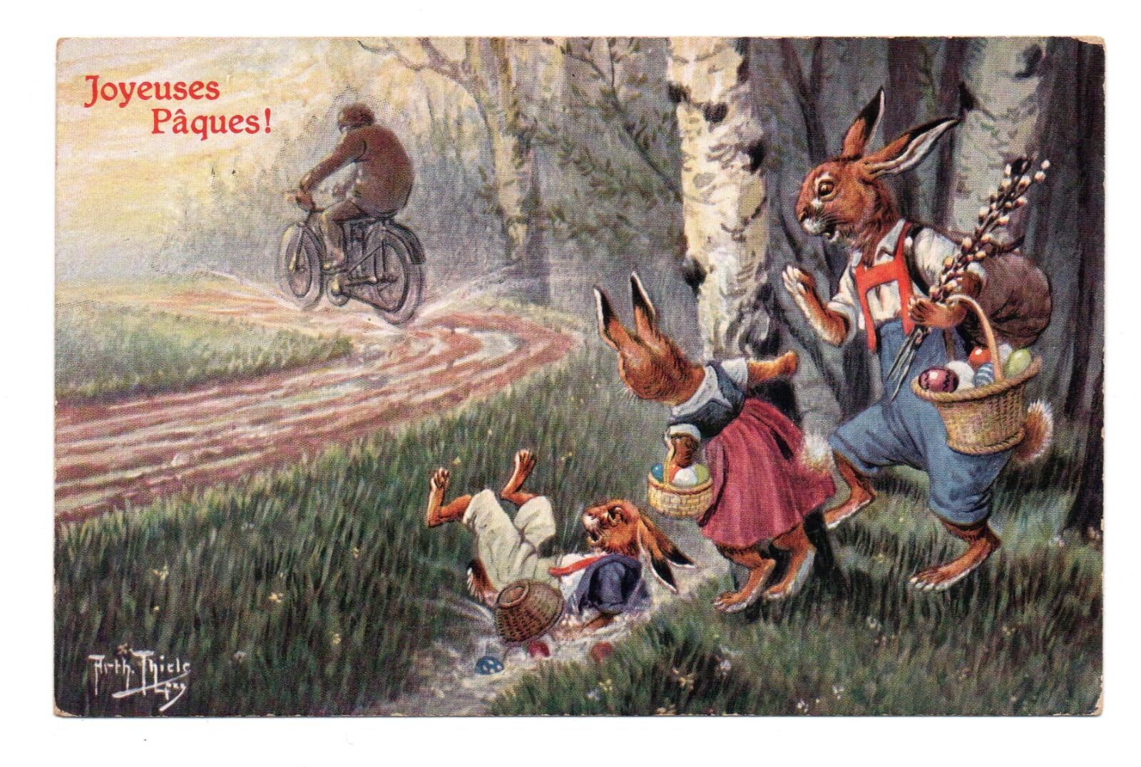 Arthur Thiele Series 1451 Nยฐ6 . Easter. Rabbits Humanized And Formal | eBay