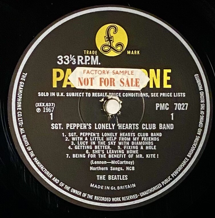 Beatles Sgt Pepper Lonely Hearts Demo Promo Factory Sample LP UK Beatles Sgt Pepper Lonely Hearts Demo Promo Factory Sample LP UK