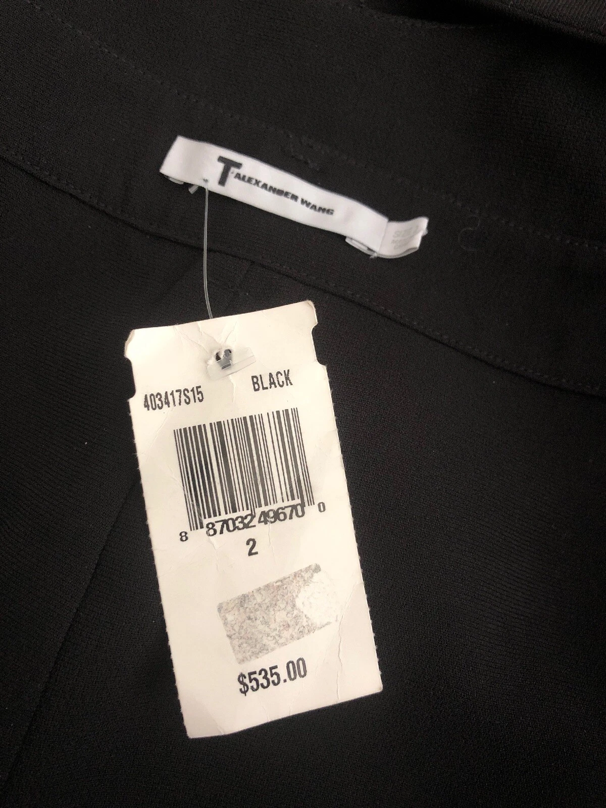 $535 NWT T BY ALEXANDER WANG Black Convertible Cadu Wrap Dress Sz US 2