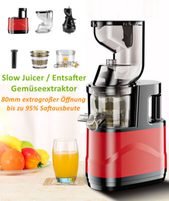 Entsafter Slow Juicer Saftpresse Elektrisch für Gemüse & Obst Cold Press Juicer