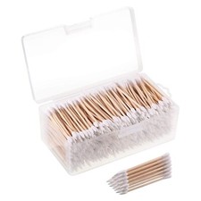 500 Pieces Cleaning Swabs, Pointed/Round Tip with Wooden Handle Cleaning Swab...