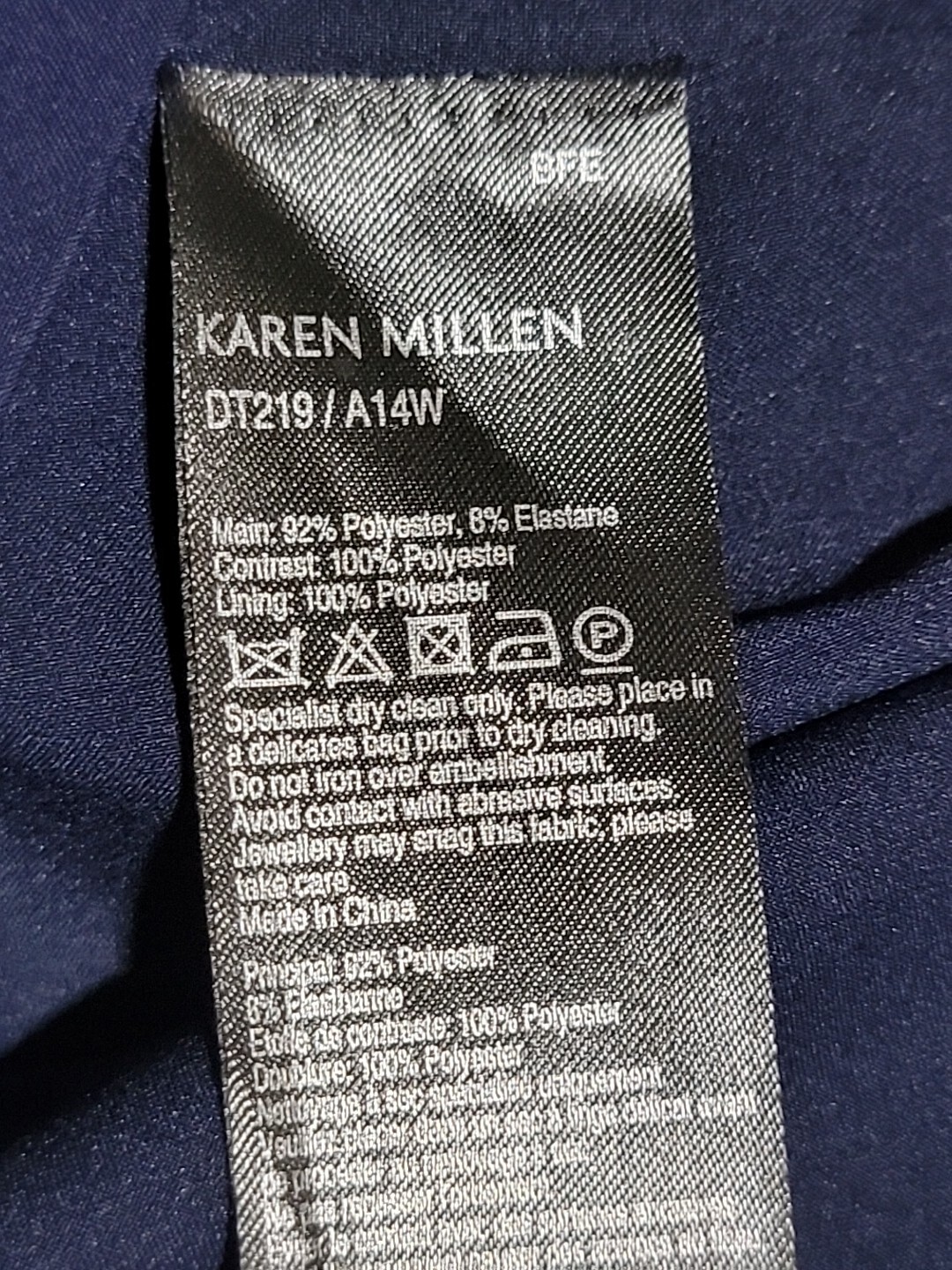 Karen Millen Navy Blue Embroidered Neck Dress, Size 2, $399 image 9