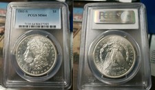 1881 S Morgan Silver Dollar PCGS MS64  !!.
