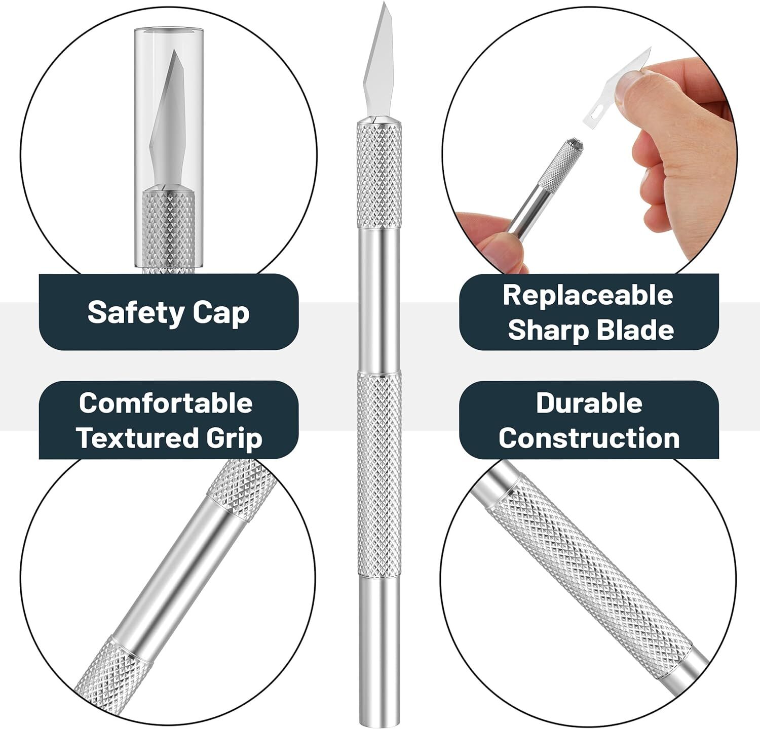 Kit Exacto Knife Set 40 Blade Refill Xacto Knives Leather Craft Pen