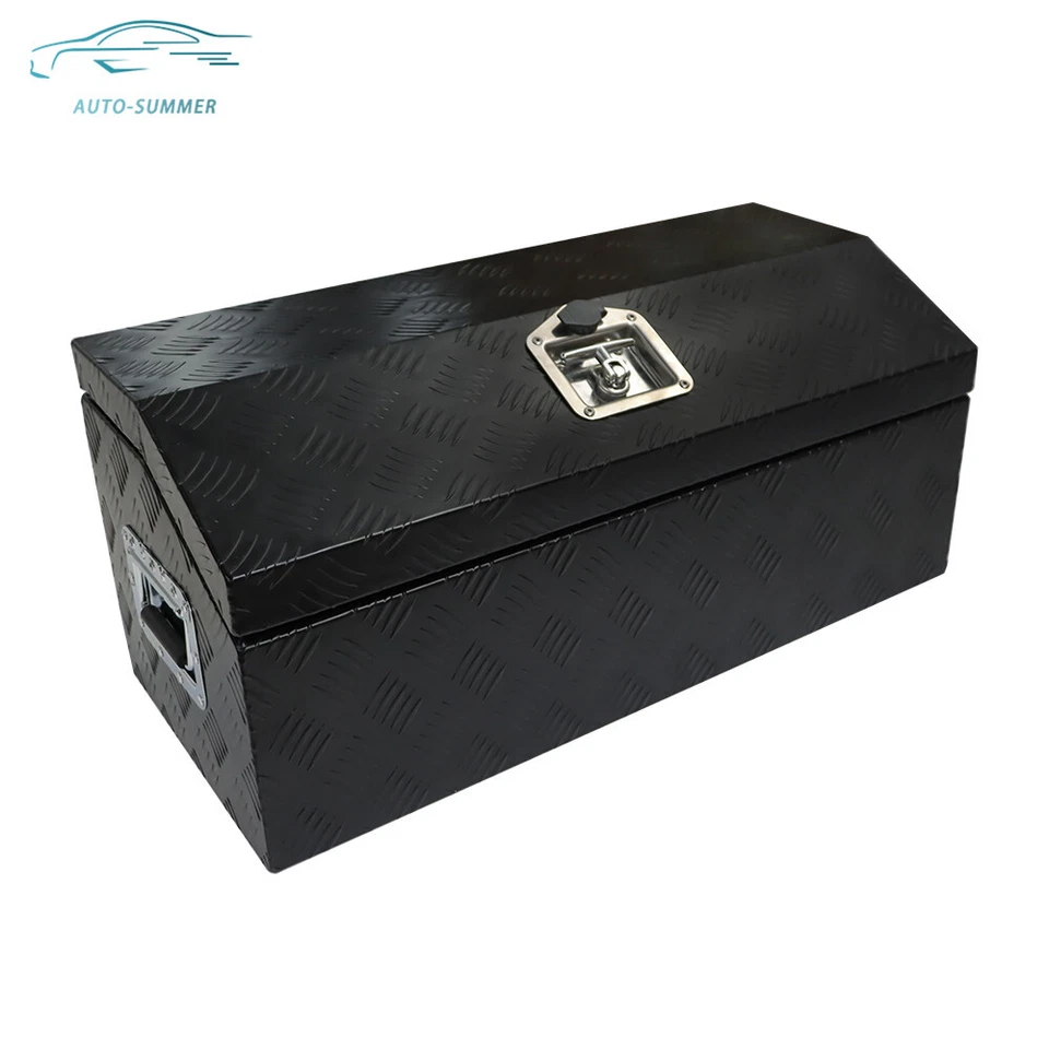 For Truck Pickup RV Trailer 30" x 13" x 13"  Black Aluminum Top Mount Tool Box Foto 3 de 4