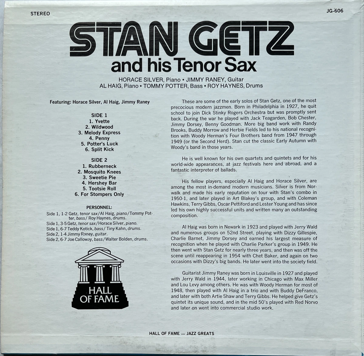Stan getz 2024 tenor sax