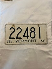 LICENSE PLATES  VERMONT 1960  22481