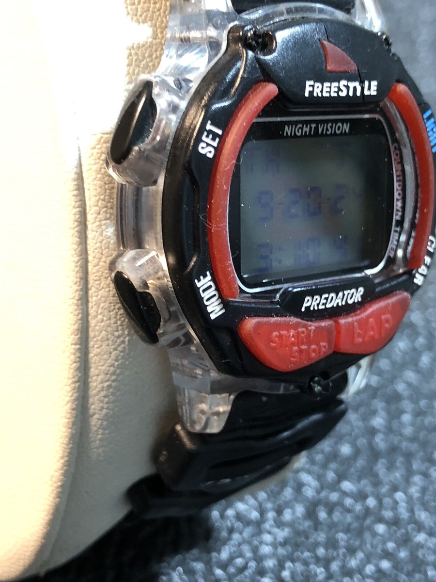 Shark Freestyle Predator Digital Watch 75 Lap 100M 40mm New 