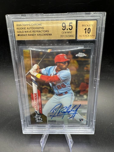 RANDY AROZARENA 2020 Topps Chrome Gold Refractor Wave RC ROOKIE Auto /50 BGS 9.5