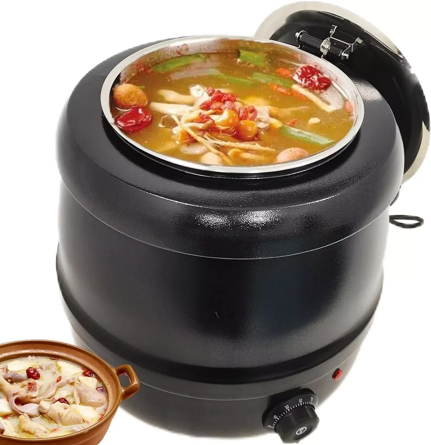 Wixkix Countertop Soup Kettle Warmer 11 Qt Commercial Electric Food Warmer US