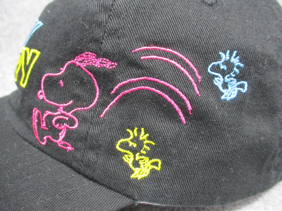 Gorra Peanuts Correa Trasera Niños Negro Azul Snoopy Woodstock Retro Niños Jóvenes Foto 4 de 4