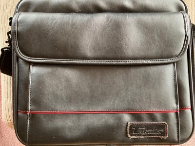Targus CUN1 Leather Laptop Bag (Black w/red piping). Shoulder strap included