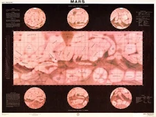 Mars Map USAF 1962 - Detailed Mercator - Printed on Archival Canvas