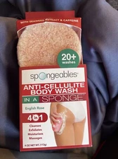 SPONGEABLES ANTI~CELLULITE BODY WASH ENGLISH ROSE NEW IN BOX
