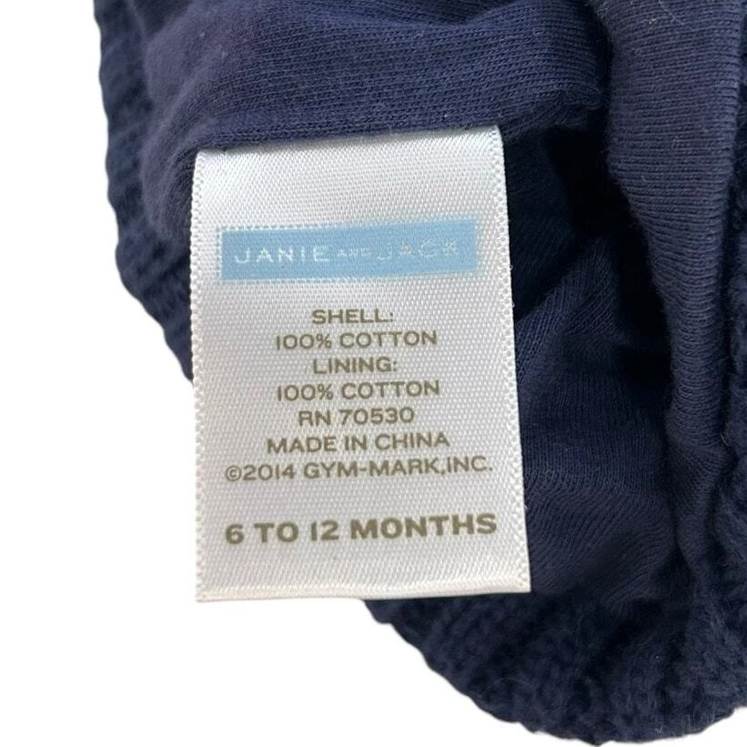 Sombrero tejido náutico de alta mar Janie and Jack para niños azul marino y blanco de 6 a 12 meses Foto 4 de 4