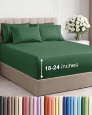 Extra Deep Cal King Sheet Set - 6 Piece California King, 31 - Emerald Green