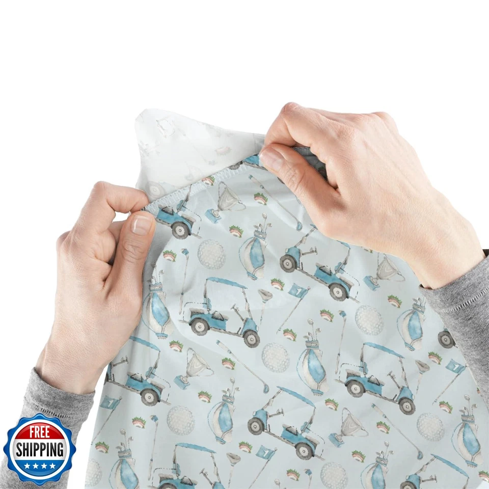 EyMzcod Bebés Niños Estándar Cuna Sábanas Equipo de Golf Deporte, Azul Acuarela Foto 3 de 4