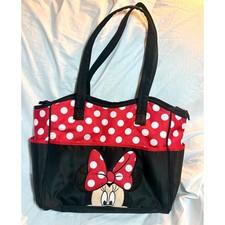 Disney Minnie Mouse Polka Dot Tote Bag Red Black Diaper Bag Travel Shoulder Bag