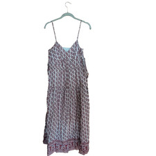 American Eagle Side Tie Midi Dress M Berry Boho Cottagecore Prairie