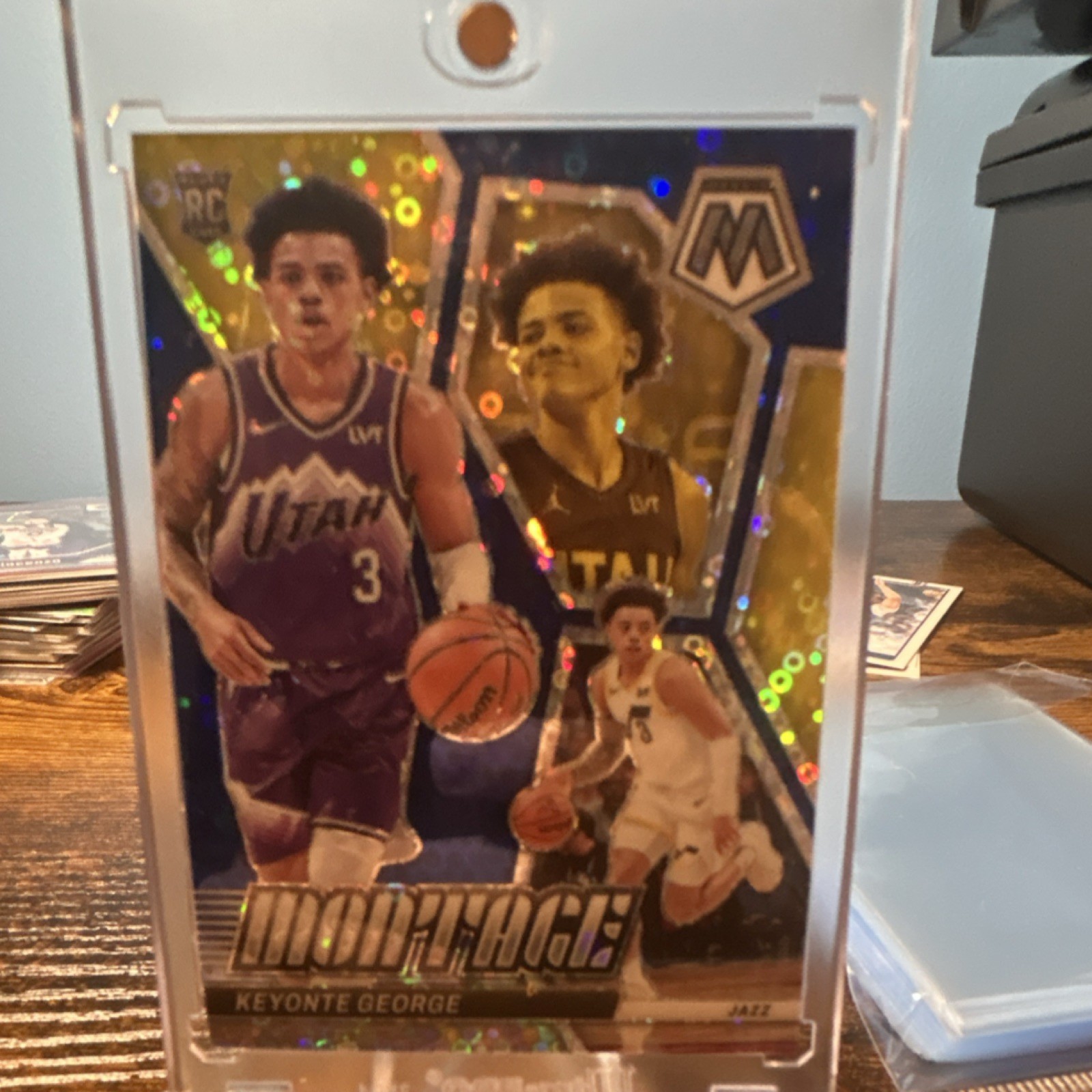 Panini Mosaic 2023-24 Montage Rookie Keyonte George Utah Jazz #3 Blue Prizm /85