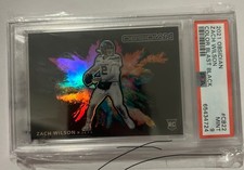 2021 Panini Obsidian Zach Wilson Rookie SSP Black Color Blast PSA 9 New York Jet