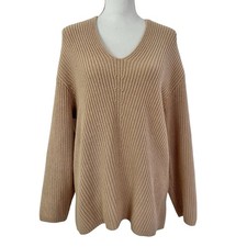 Urban Outfitters Ribbed Chunky Knit Sweater Size S Tan Neutral Oversized Capsule