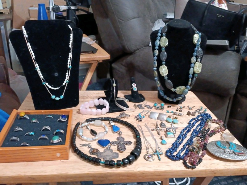 Vntg Native & South Western Turquoise Sterling Mixed Jewelry Lot 288 Gr 10.2 Oz 