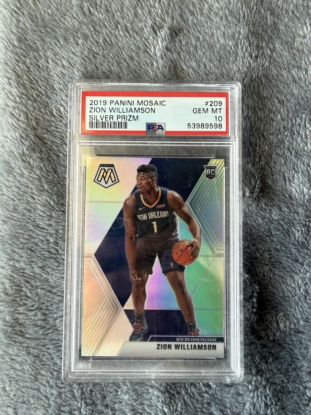 2019-20 Panini Mosaic - Rookies Zion Williamson #209 Silver Prizm (RC)