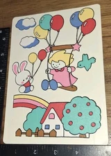 Vintage Stickers,Colorful Girl Swing Rainbow House  Vinyl 1 Big Sheet