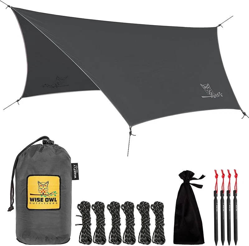Hammock Rain Fly - Waterproof Camping Tarp Cover with Tent
