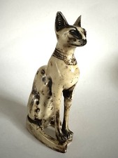 Vtg Egyptian Goddess Bastet Hand Carved Stone Guardian Figure Egypt 5.5”