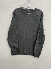 J Crew 100 Cashmere Sweater Mens Large Gray Dark Knit Pullover Crew Casual
