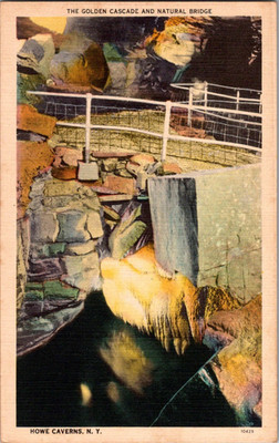 Postcard Howe Caverns Golden Cascade Natural Bridge Cobleskill New York Unposted