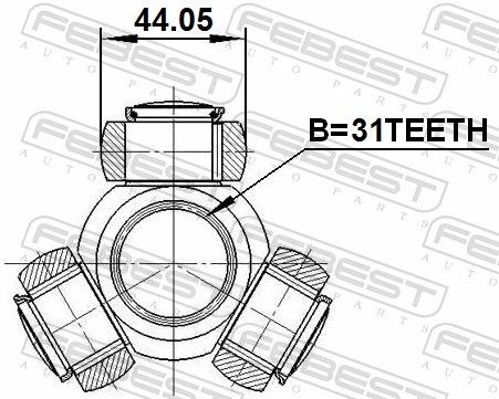 1016-J300 TRIPODESTERN ANTRIEBSWELLE FEBEST NEU OE QUALITÄT - Picture 3 of 6