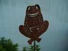 FROG DECORATION METAL 15" TALL X 12"WIDE 1/8" THICK CONTURED FEATURES — photo 1